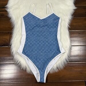 Beach Riot Women's Size XS Blue Denim Daze Harmony‎ One Piece Swim Suit NO BELT